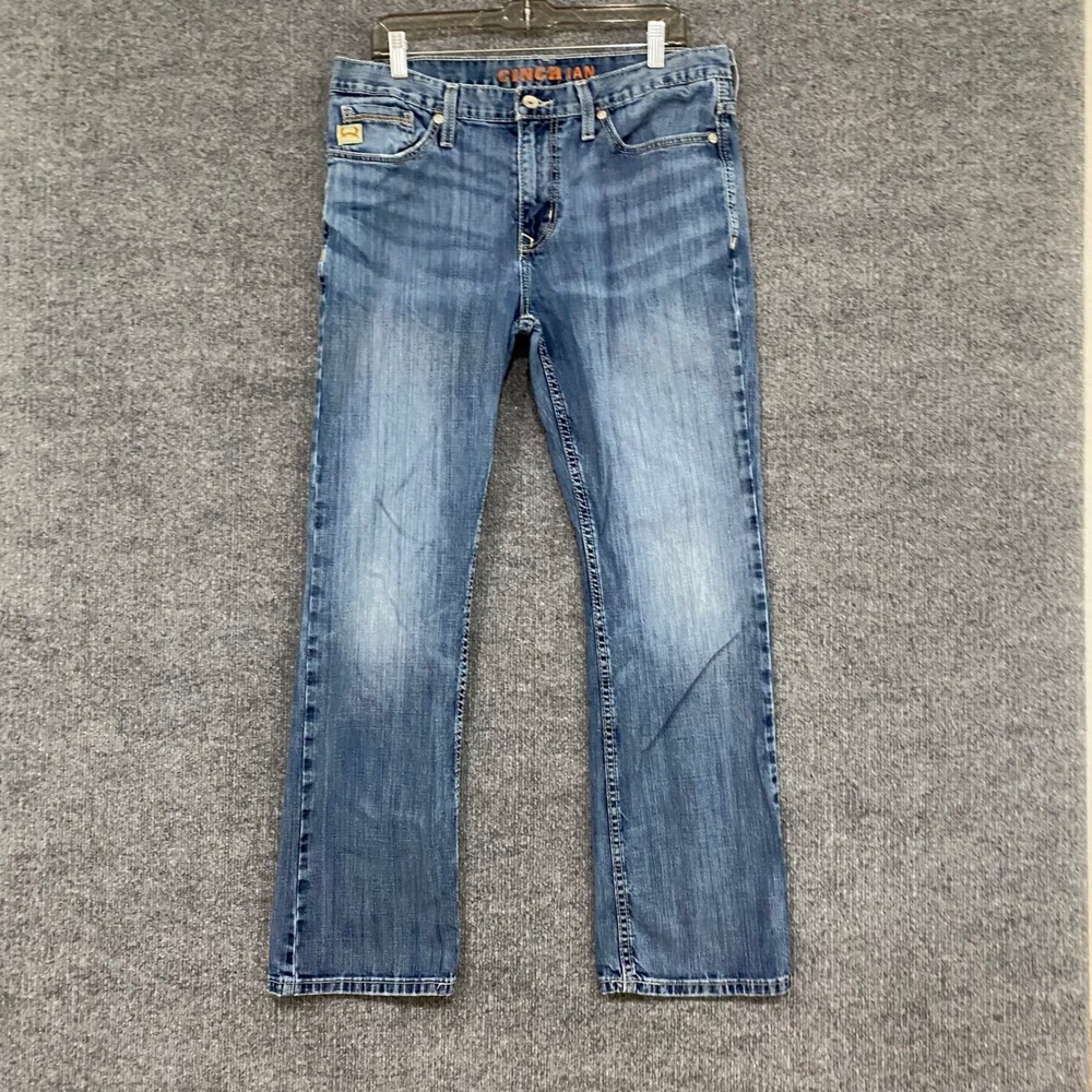 Cinch Ian Slim Bootcut Jeans Mens 34x32 Medium Wash Stretch Denim MB59536001